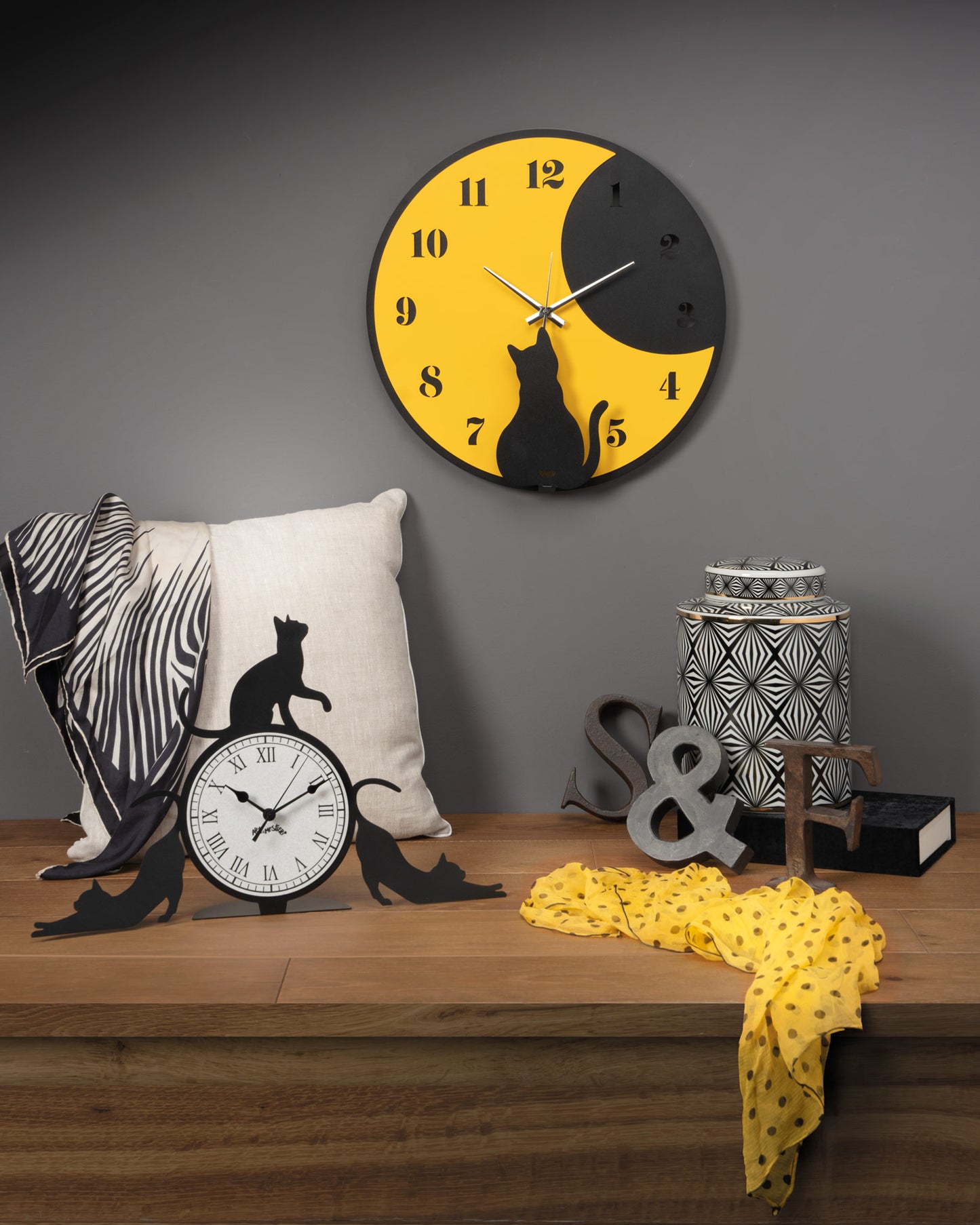 Orologio ''Moon Whiskers'' Nero/Giallo - Arti & Mestieri