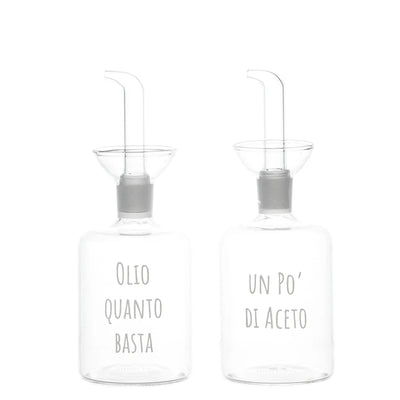 Set 2 Bottiglie 'Olio Quanto Basta' - 'Un Pò Di Aceto' - SIMPLE DAY