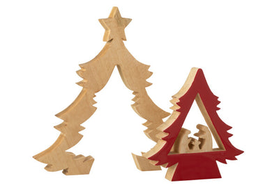 Presepe In Albero C/Stella Legno - Jolipa