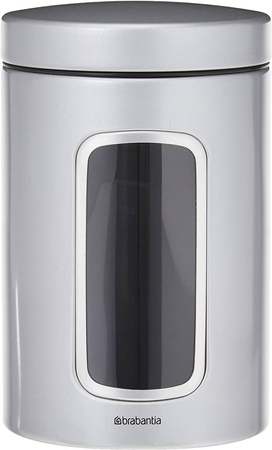 Barattolo Con Finestra 1,4 Lt Metallic Grey - Brabantia