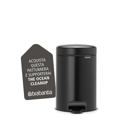 Pattumiera A Pedale NewIcon 3 Lt Matt Black - Brabantia
