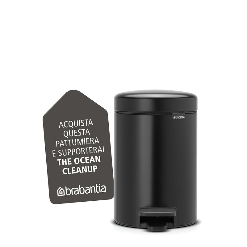 Pattumiera A Pedale NewIcon 3 Lt Matt Black - Brabantia