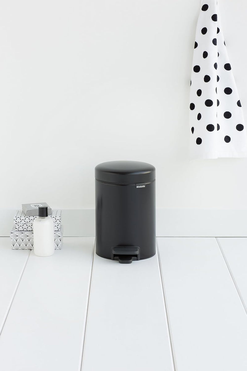 Pattumiera A Pedale NewIcon 3 Lt Matt Black - Brabantia
