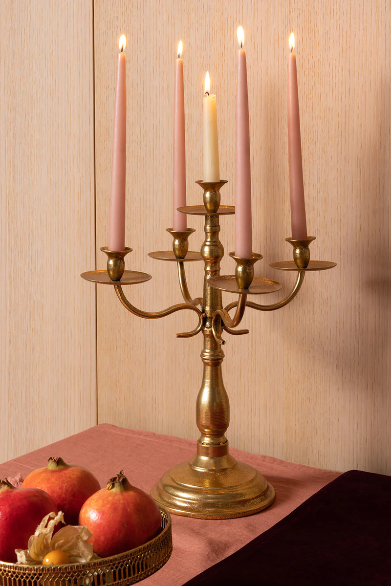 Candelabro Oro Maraja 5 Fiamme - Villa Altachiara