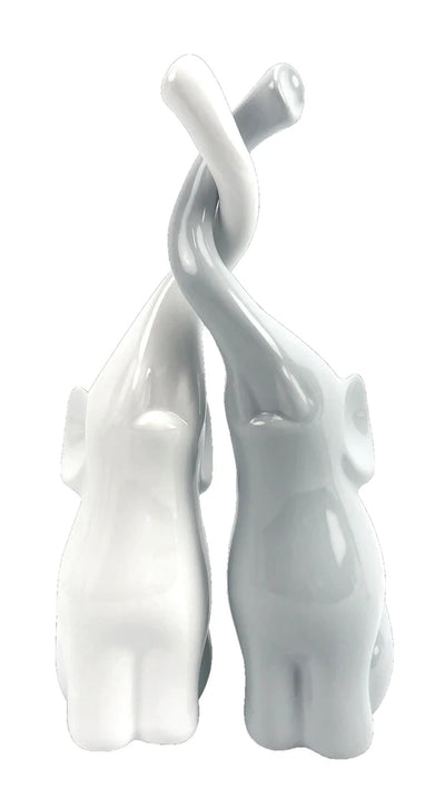 Coppia Elefanti Bianco/Grigio Lucido - Villa Altachiara