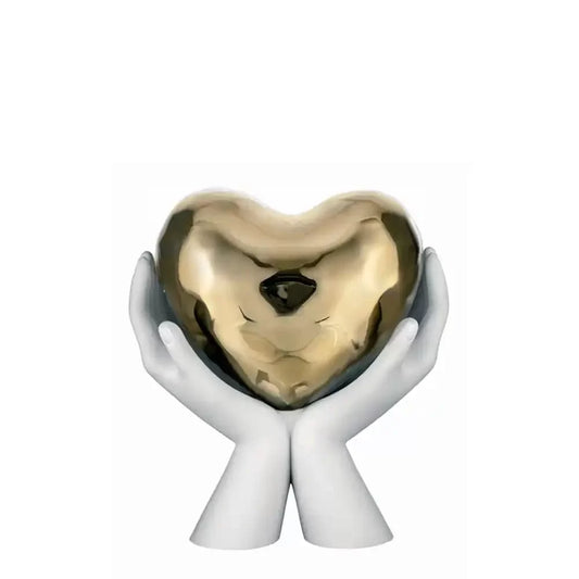 Scultura 'Mani Cuore' Oro/Bianco - Bongelli Preziosi