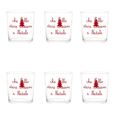Set 6 Bicchieri Acqua 'Che Bello Stare Insieme A Natale' - SIMPLE DAY
