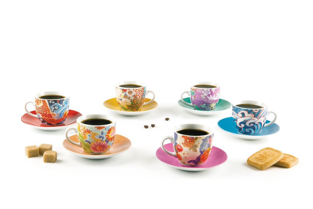 Set 6 Tazze Caffè C/Piattino Kimono - Excelsa