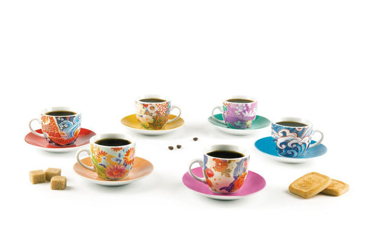 Set 6 Tazze Caffè C/Piattino Kimono - Excelsa