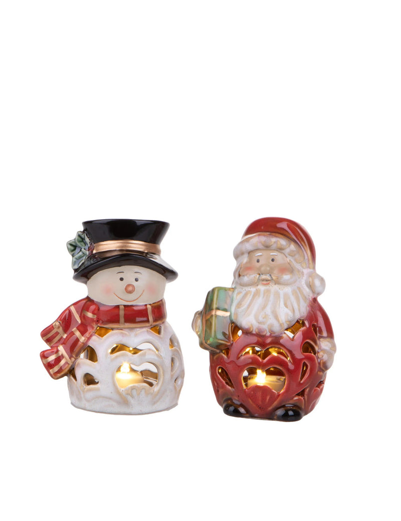 Set 2 pz Babbo Natale E Pupazzo Di Neve - Brandani