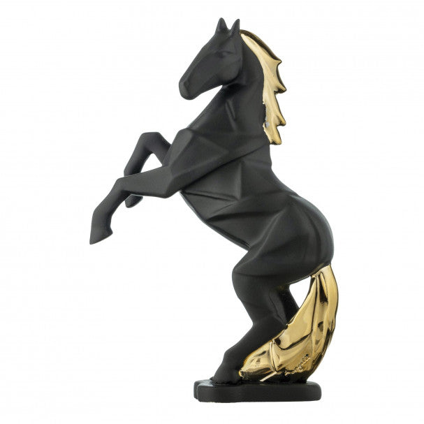 Scultura Cavallo Stilizzato Nero/Oro - Bongelli Preziosi