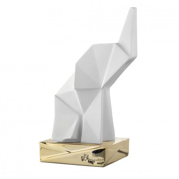 Scultura 'Elefante' Stilizzato Bianco/Oro - Bongelli Preziosi