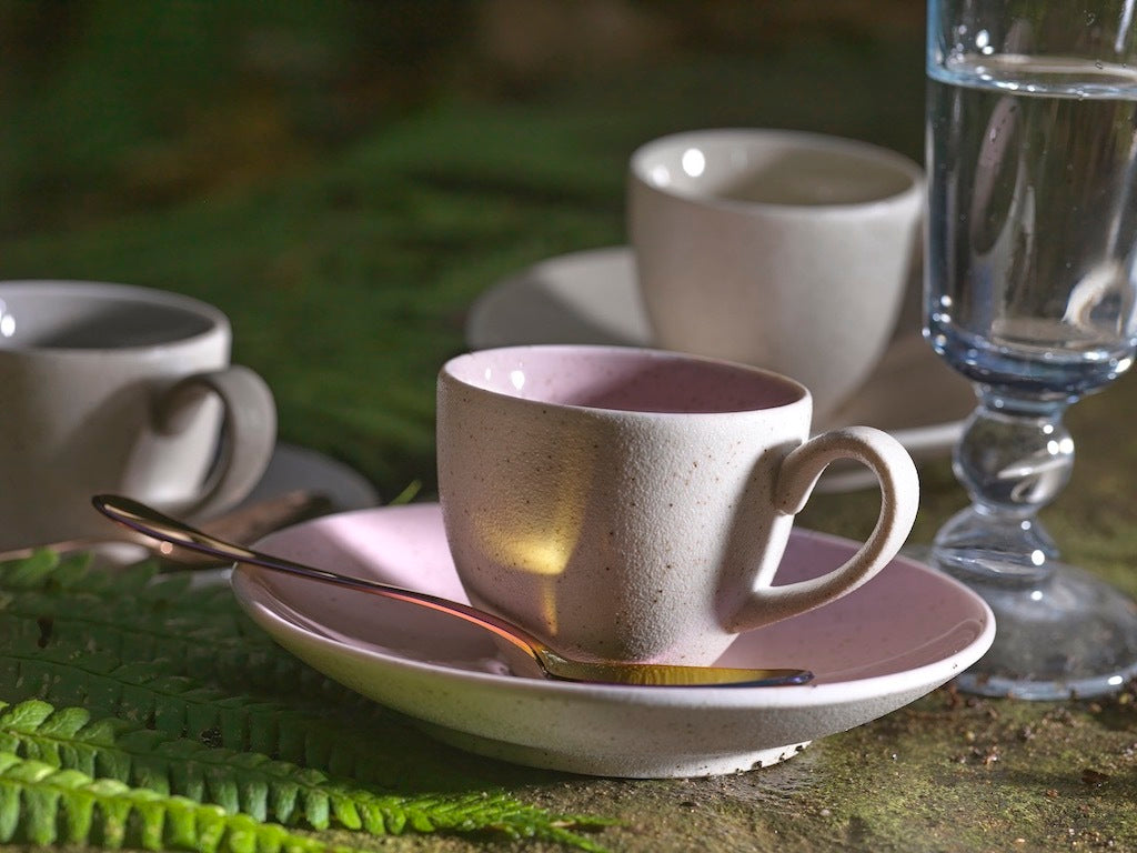 Set 6 Tazze Caffè C/Piattino Natural Pink - Weissestal