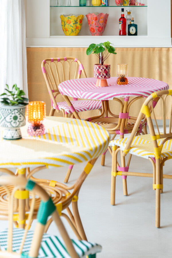Tavolino Rattan Giallo/Bianco - Jolipa