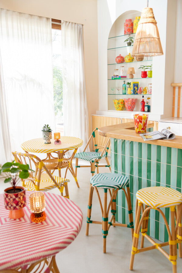 Tavolino Rattan Giallo/Bianco - Jolipa