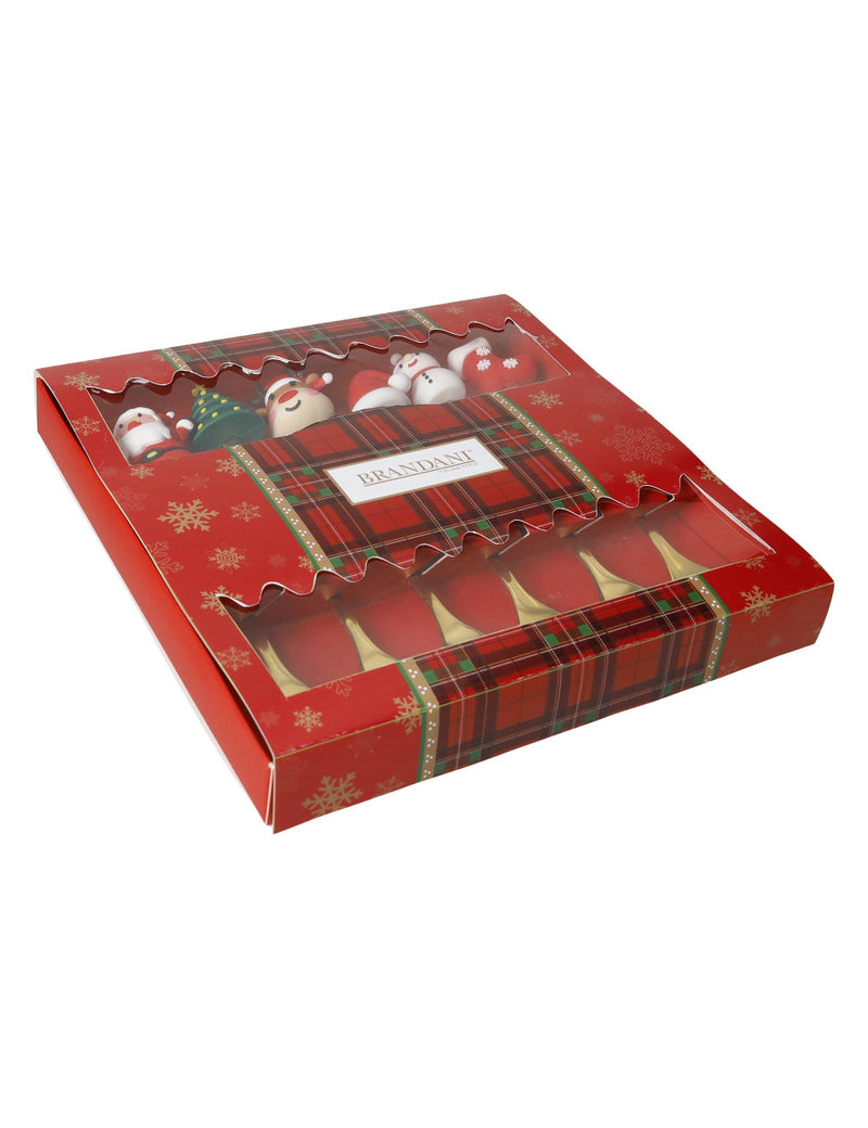 Set 6 Forchettine Dolce Gold Soggetti Natalizi - Brandani