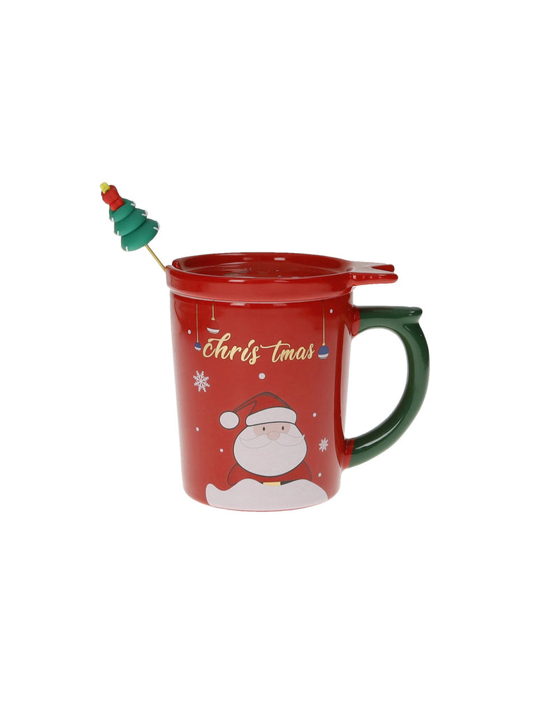 Mug C/Tappo E Cucchiaino Rosso - Brandani