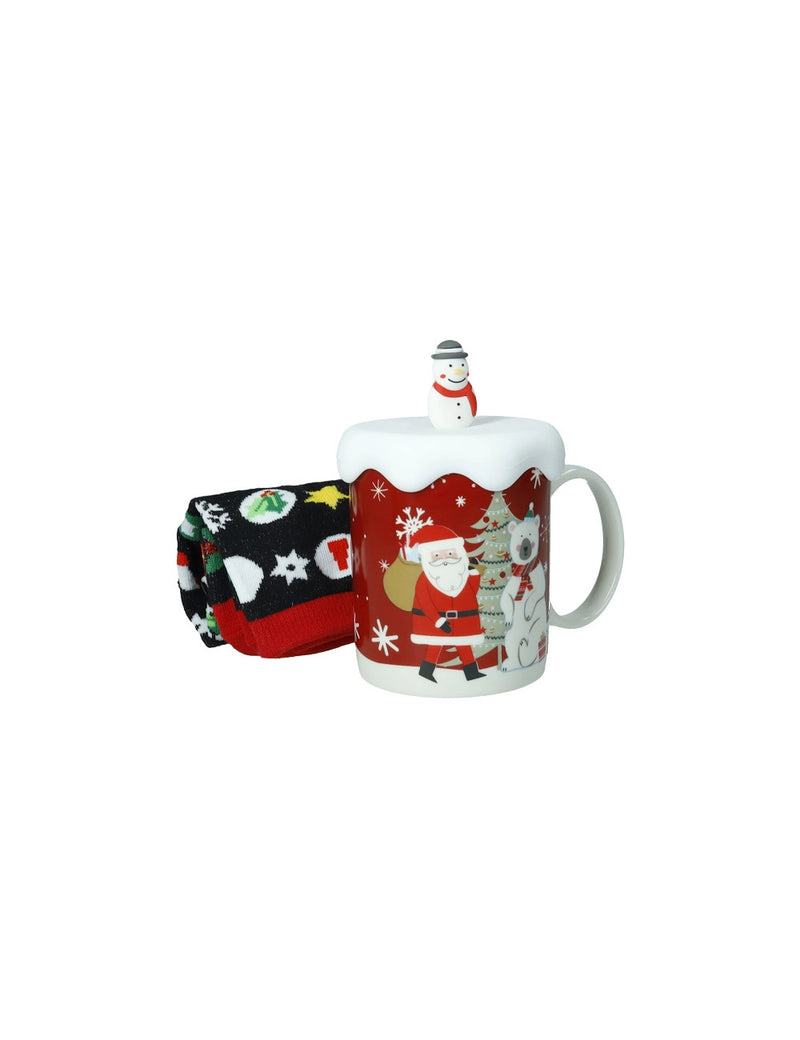 Mug C/Tappo E Calzini Rosso - Brandani