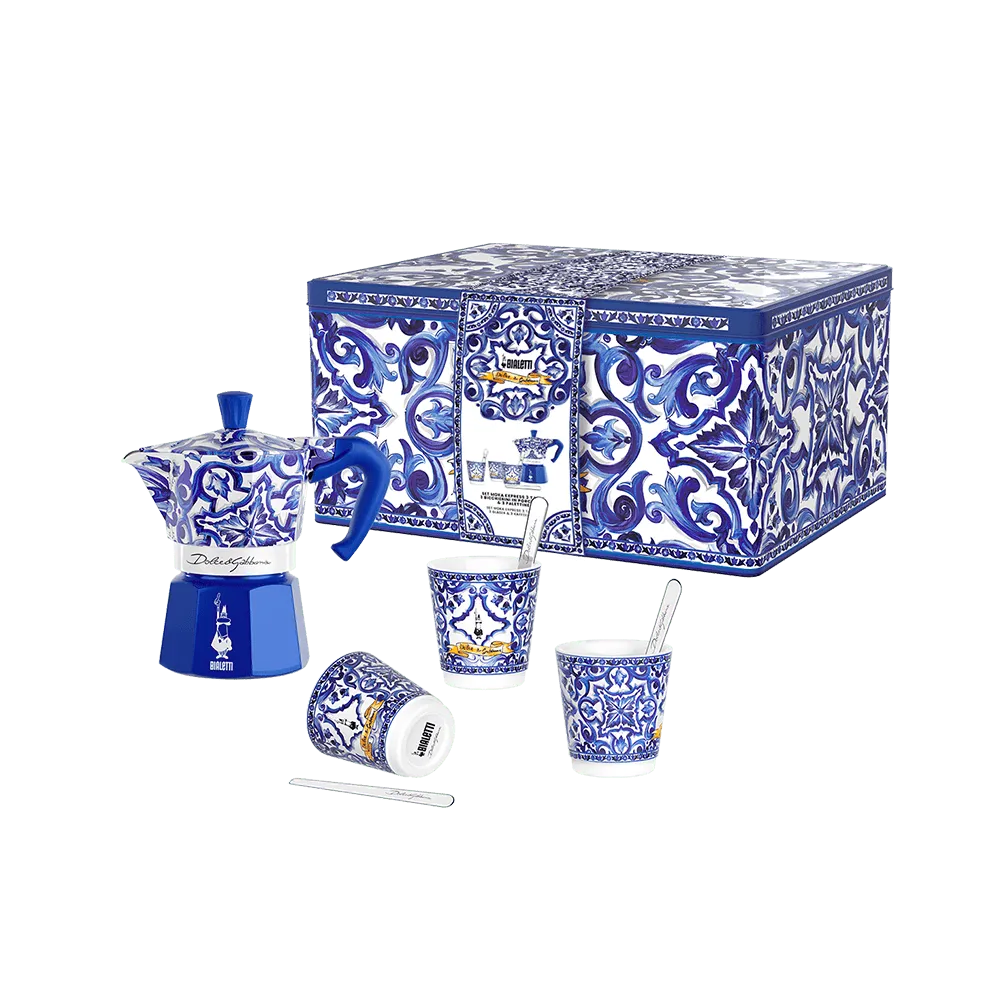 Set Moka Express 6 Tz Blu Mediterraneo - Bialetti Dolce&Gabbana