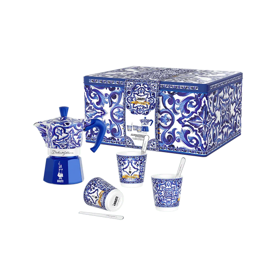 Set Moka Express 6 Tz Blu Mediterraneo - Bialetti Dolce&Gabbana