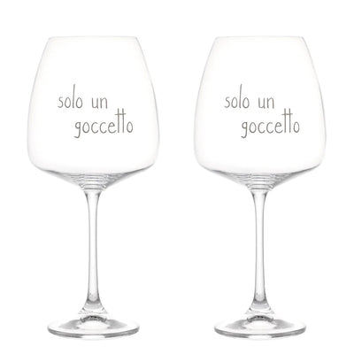 Set 2 Calici Vino 'Solo Un Goccetto' - SIMPLE DAY