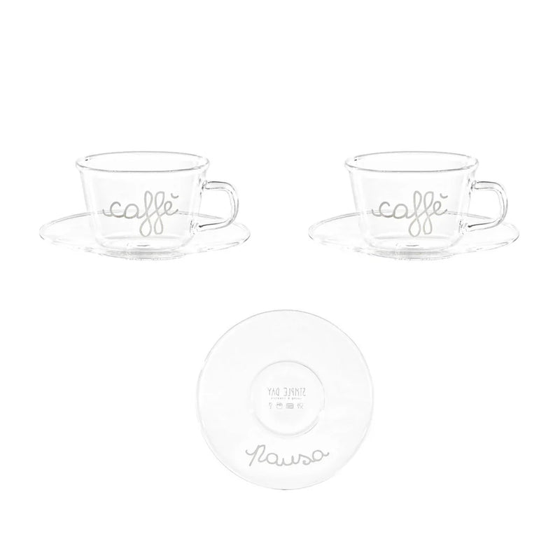 Set 2 Tazze Caffè C/Piattino &