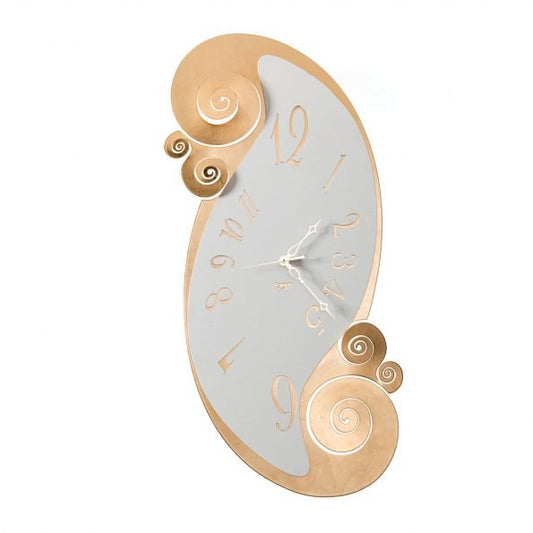 Circeo Arti & Mestieri Clock - Gold and White Marble