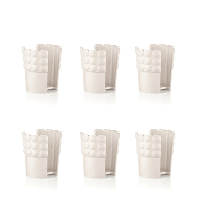 Tiffany Guzzini Glass Holder Set of 6 - White Milk