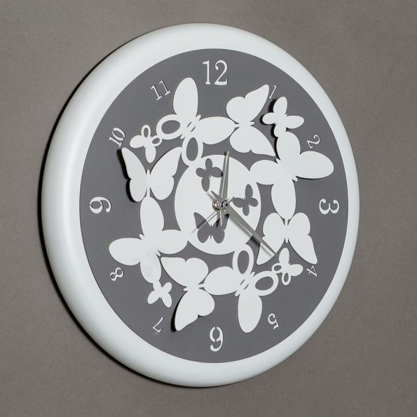 Arti & Mestieri Bombendo Butterfly Clock - White and Mud