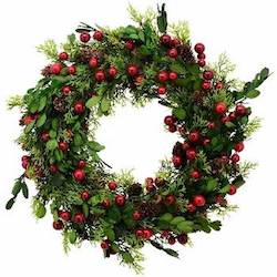 Green Garland with Red Berries Exner